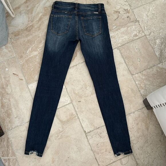 Kancan dark denim distressed jeans size 24 New without tags - Picture 5 of 5